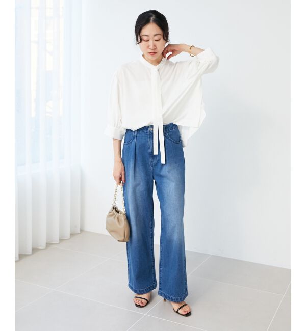  「《手洗い可能》リボンタイブラウス」|シャツ・ブラウス|