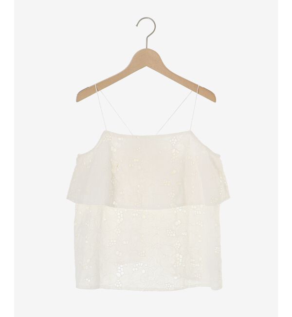  「《手洗い可能》カットワークレースキャミブラウス」|キャミソール|