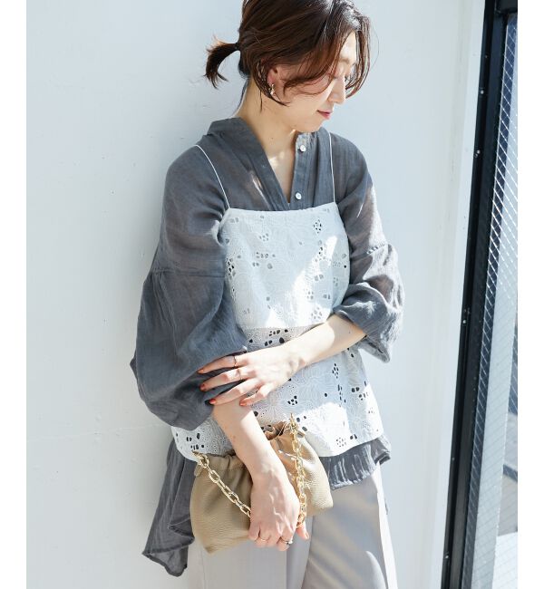  「《手洗い可能》カットワークレースキャミブラウス」|キャミソール|