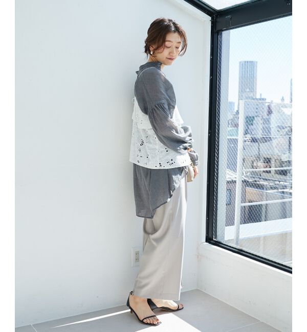  「《手洗い可能》カットワークレースキャミブラウス」|キャミソール|