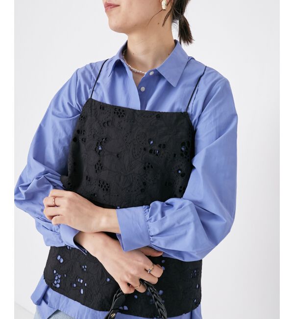  「《手洗い可能》カットワークレースキャミブラウス」|キャミソール|