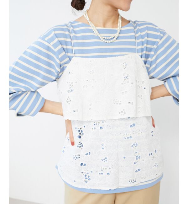  「《手洗い可能》カットワークレースキャミブラウス」|キャミソール|
