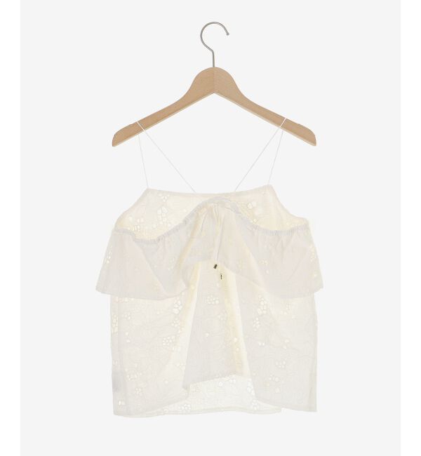  「《手洗い可能》カットワークレースキャミブラウス」|キャミソール|