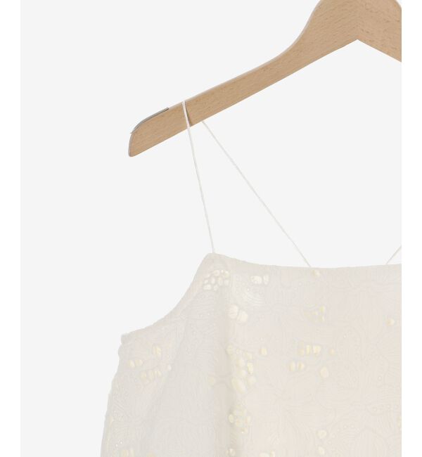  「《手洗い可能》カットワークレースキャミブラウス」|キャミソール|