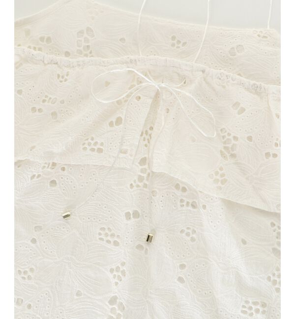  「《手洗い可能》カットワークレースキャミブラウス」|キャミソール|