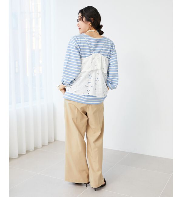  「《手洗い可能》カットワークレースキャミブラウス」|キャミソール|