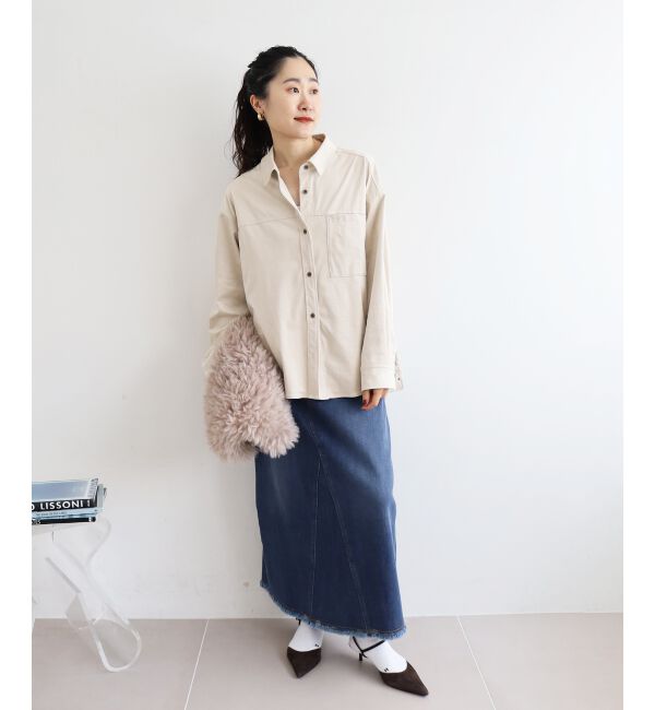  「リバーフェイクスエードオーバーシャツ」|シャツ・ブラウス|
