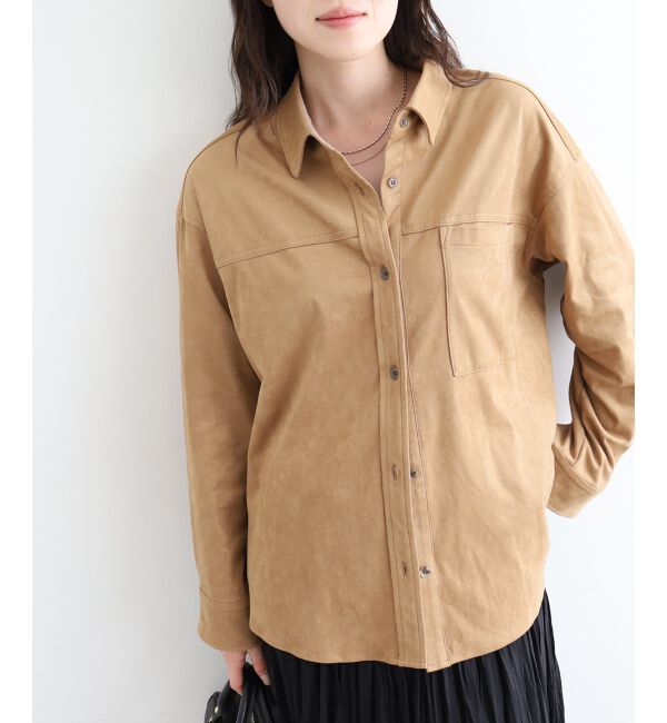  「リバーフェイクスエードオーバーシャツ」|シャツ・ブラウス|