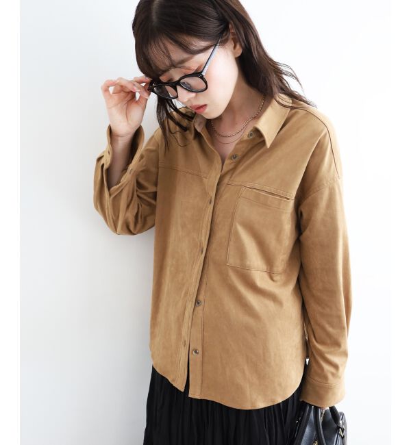  「リバーフェイクスエードオーバーシャツ」|シャツ・ブラウス|