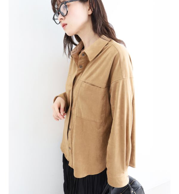  「リバーフェイクスエードオーバーシャツ」|シャツ・ブラウス|