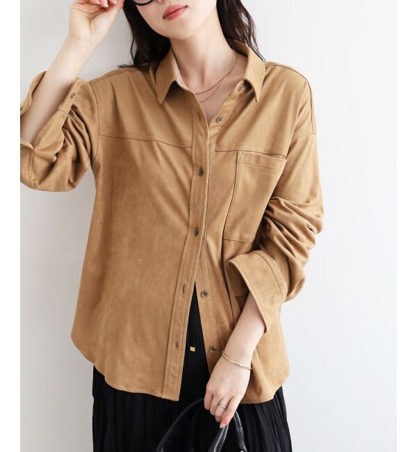  「リバーフェイクスエードオーバーシャツ」|シャツ・ブラウス|