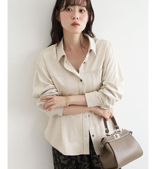  「リバーフェイクスエードオーバーシャツ」|シャツ・ブラウス|