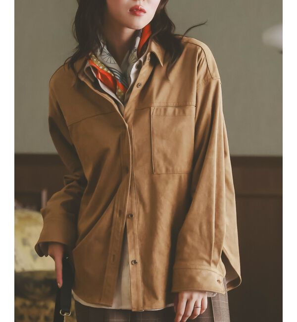  「リバーフェイクスエードオーバーシャツ」|シャツ・ブラウス|