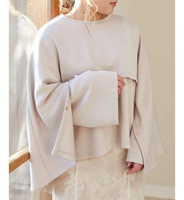 MAJESTICLEGON「マルチwayフレアスリーブセットトップス」|Tシャツ・カットソー|ベージュ