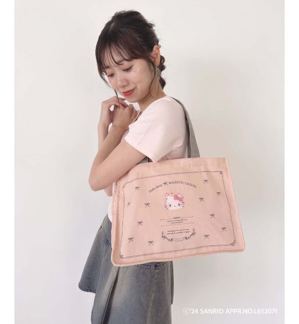  「ハローキティ スクエアキャンバスバッグ」|トートバッグ|