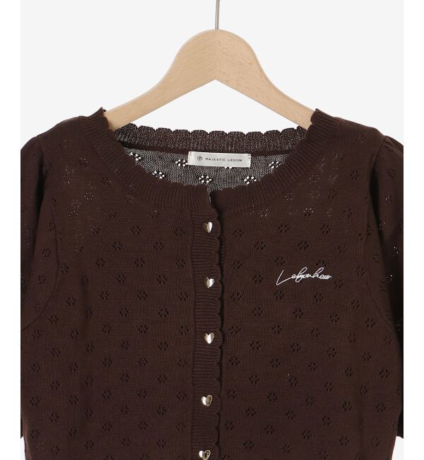  「キャミセットフラワーアイレットクルーカーデ」|カーディガン|