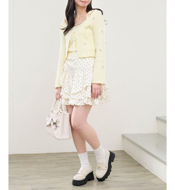  「キャミセットフラワーパールカーディガン」|カーディガン|