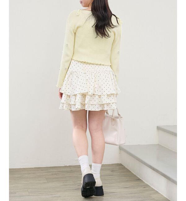  「キャミセットフラワーパールカーディガン」|カーディガン|