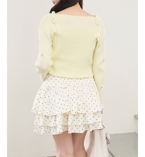  「キャミセットフラワーパールカーディガン」|カーディガン|