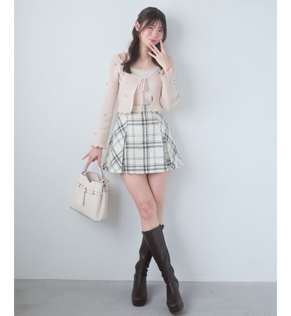  「キャミセットフラワーパールカーディガン」|カーディガン|