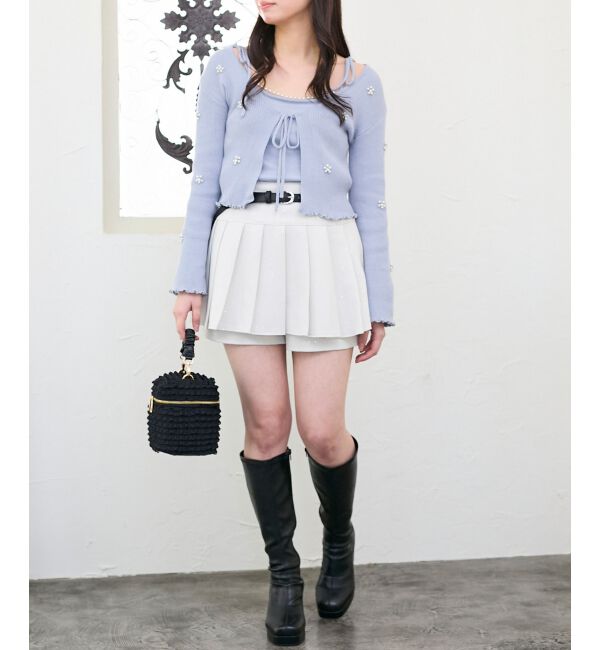  「キャミセットフラワーパールカーディガン」|カーディガン|