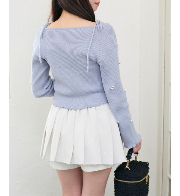  「キャミセットフラワーパールカーディガン」|カーディガン|