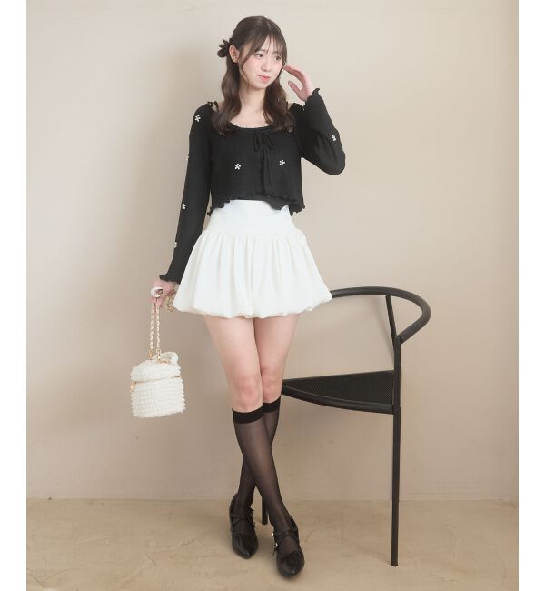  「キャミセットフラワーパールカーディガン」|カーディガン|