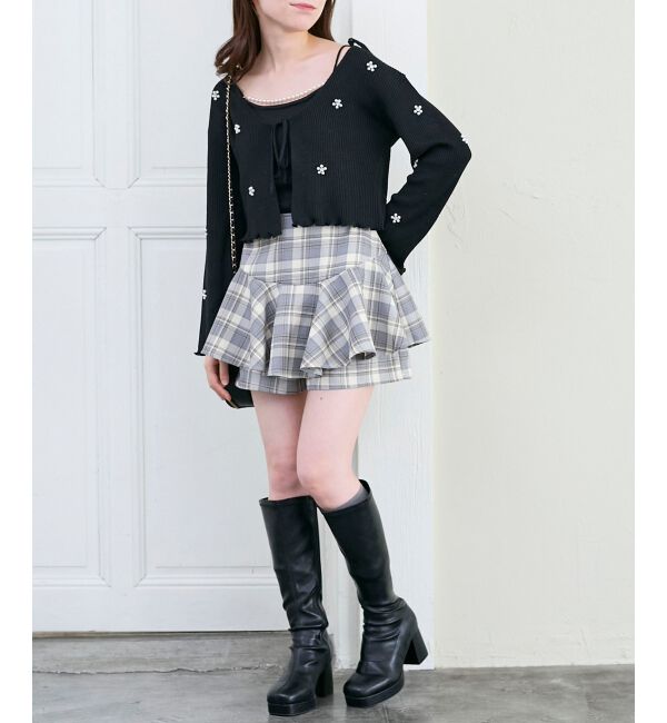  「キャミセットフラワーパールカーディガン」|カーディガン|