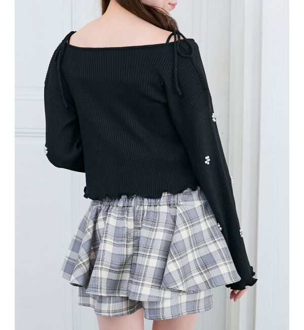  「キャミセットフラワーパールカーディガン」|カーディガン|