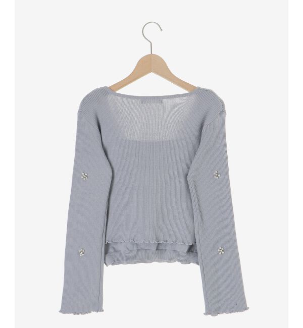  「キャミセットフラワーパールカーディガン」|カーディガン|