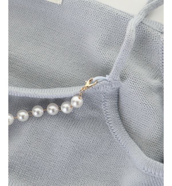  「キャミセットフラワーパールカーディガン」|カーディガン|