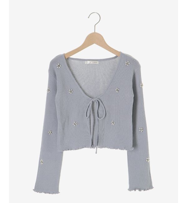  「キャミセットフラワーパールカーディガン」|カーディガン|
