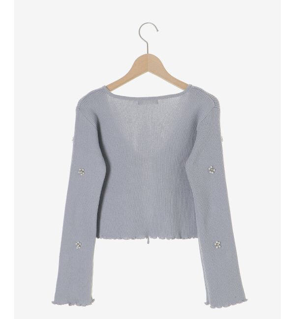  「キャミセットフラワーパールカーディガン」|カーディガン|