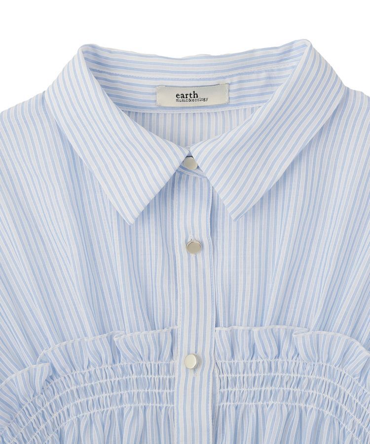 earth music&ecology「シャーリングストライプシャツ」|シャツ・ブラウス|