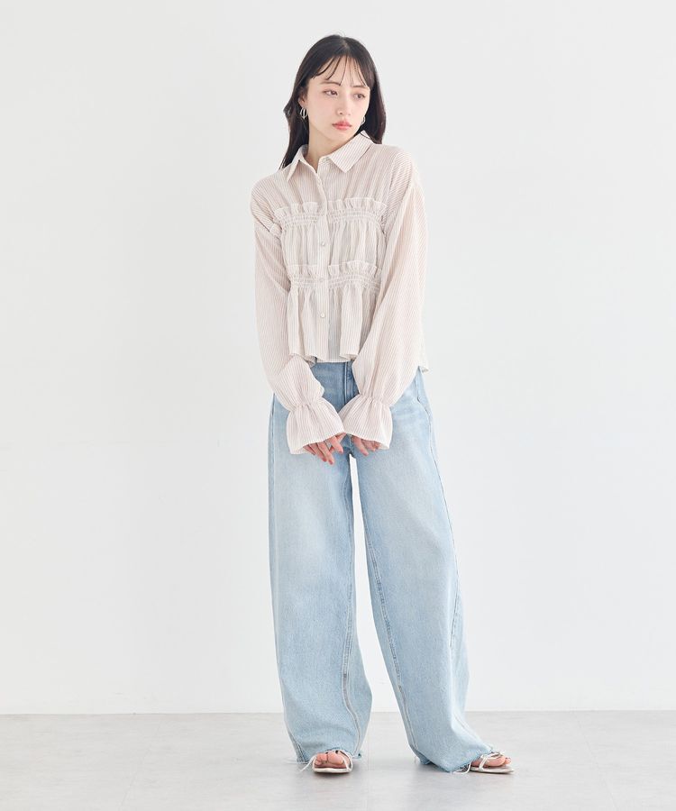 earth music&ecology「シャーリングストライプシャツ」|シャツ・ブラウス|