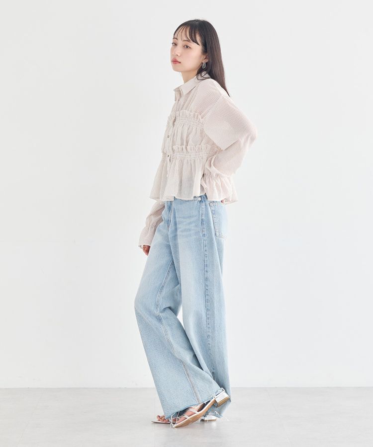 earth music&ecology「シャーリングストライプシャツ」|シャツ・ブラウス|