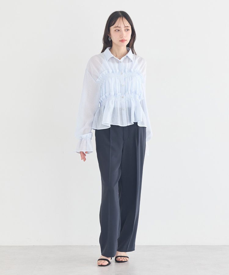 earth music&ecology「シャーリングストライプシャツ」|シャツ・ブラウス|