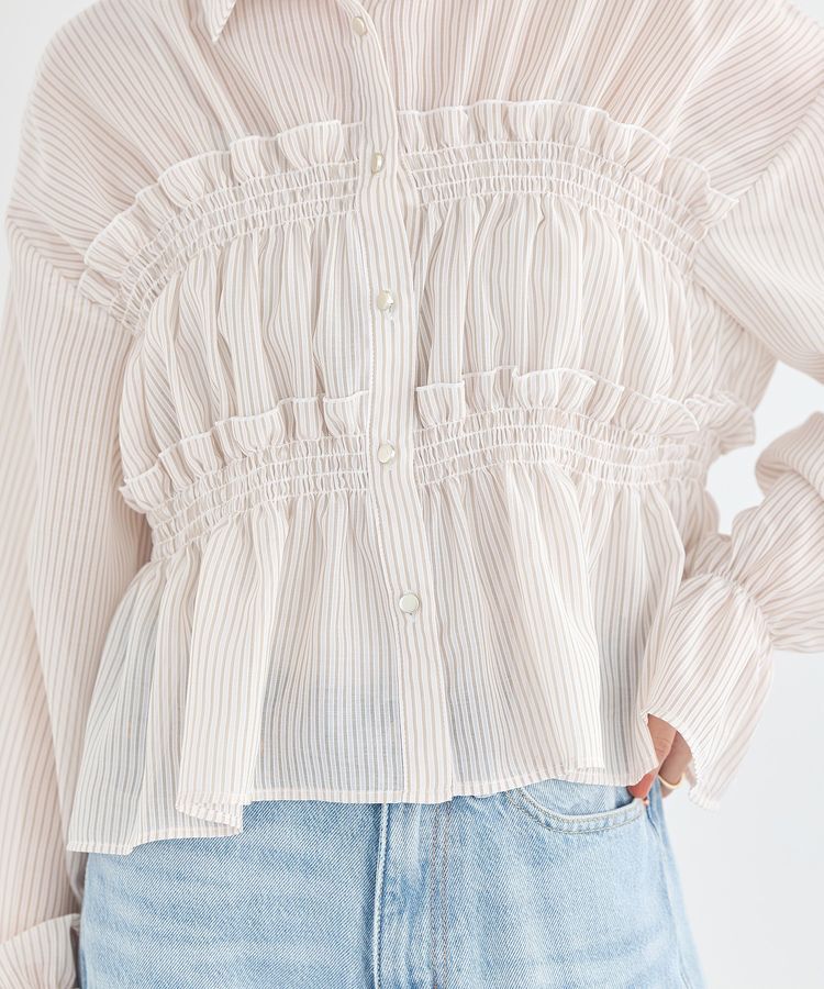 earth music&ecology「シャーリングストライプシャツ」|シャツ・ブラウス|