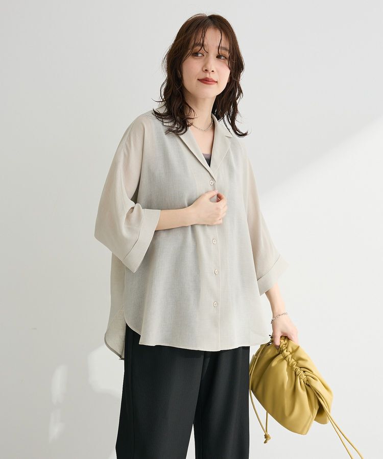 Green Parks「開襟シアーシャツジャケット」|シャツ・ブラウス|