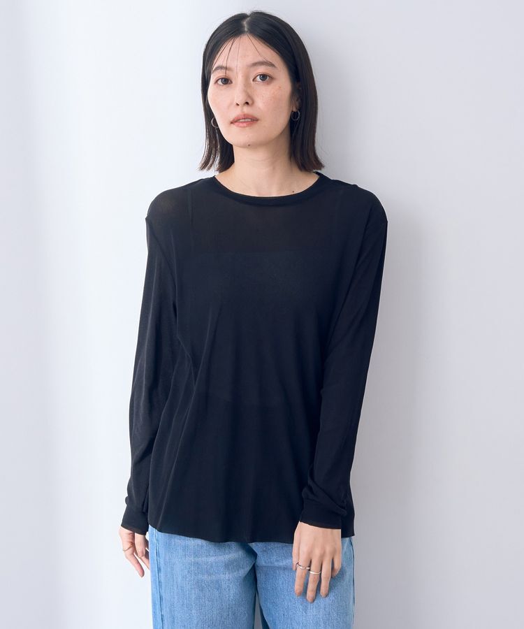 YECCA VECCA「クルーネックレイヤードシアートップス」|Tシャツ・カットソー|