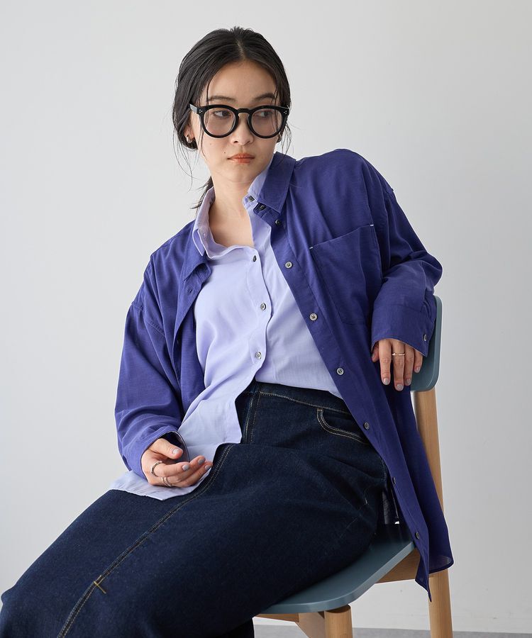 Editt by YECCA VECCA「シアーレイヤードシャツ」|シャツ・ブラウス|Blue