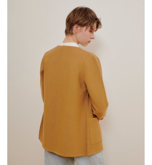 allureville「セミダブルガーターニットジャケット」|ノーカラージャケット|