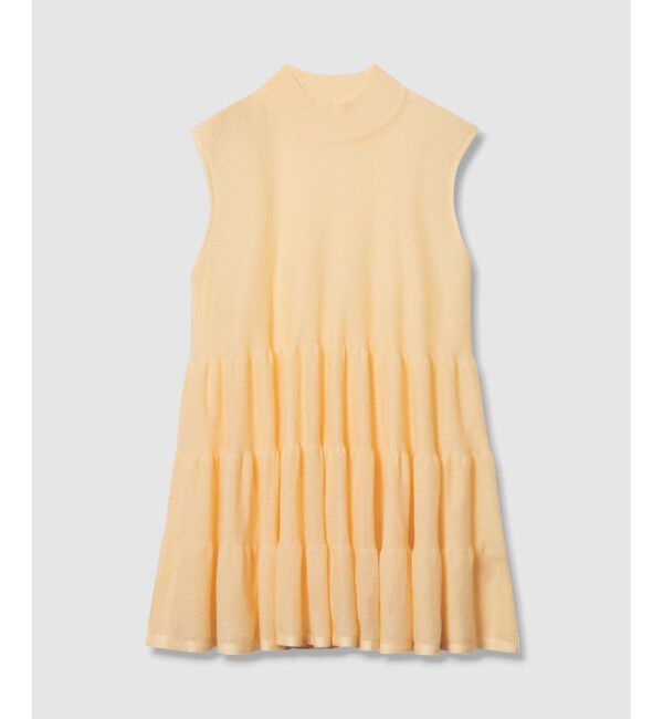 allureville「シアーティアードチュニック」|ニット・セーター|イエロー