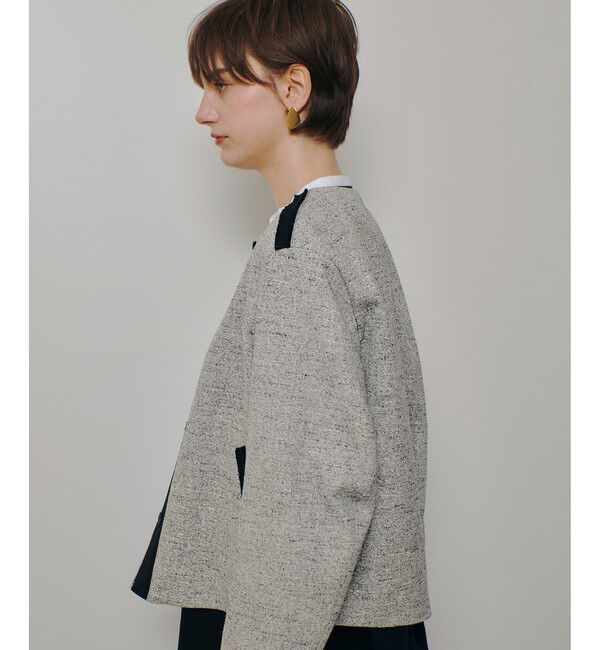 allureville「ミックスツイードノーカラージャケット」|ノーカラージャケット|
