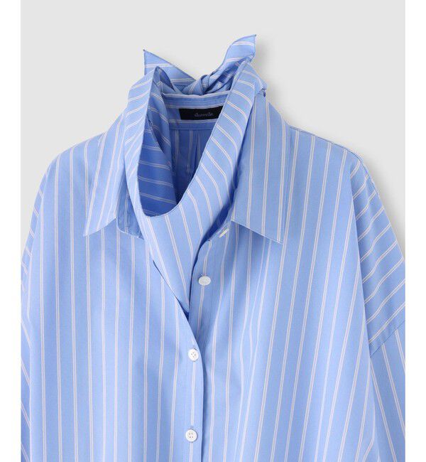 allureville「ストライプスカーフ付バルーンシャツ」|シャツ・ブラウス|