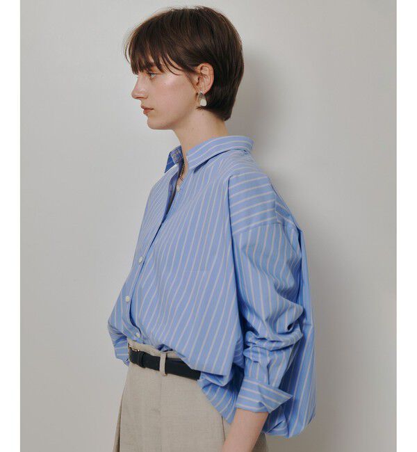 allureville「ストライプスカーフ付バルーンシャツ」|シャツ・ブラウス|
