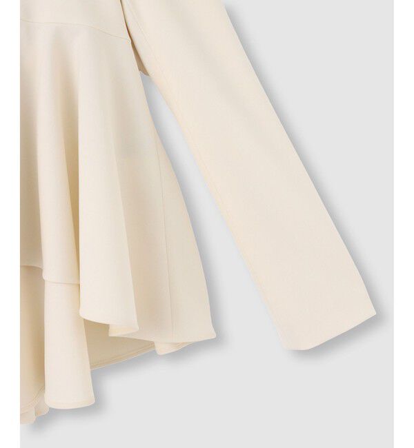 LOULOU WILLOUGHBY「【LOULOU WILLOUGHBY】ダブルクロスフレアペプラムジャケット」|ノーカラージャケット|