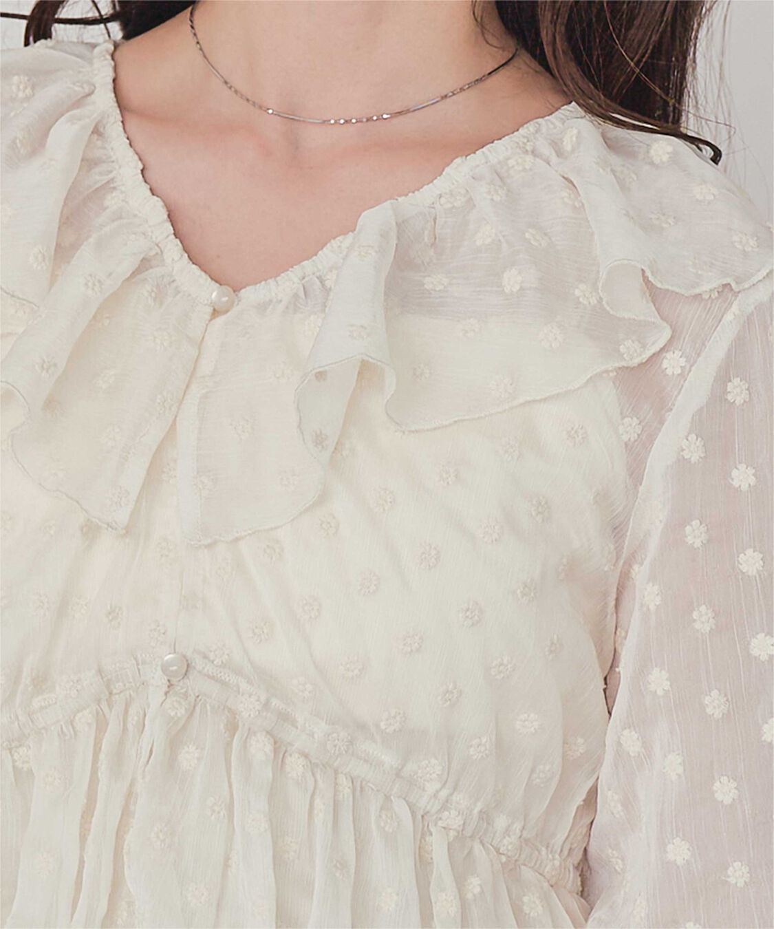 titivate「フラワー刺繍フリルブラウス」|シャツ・ブラウス|