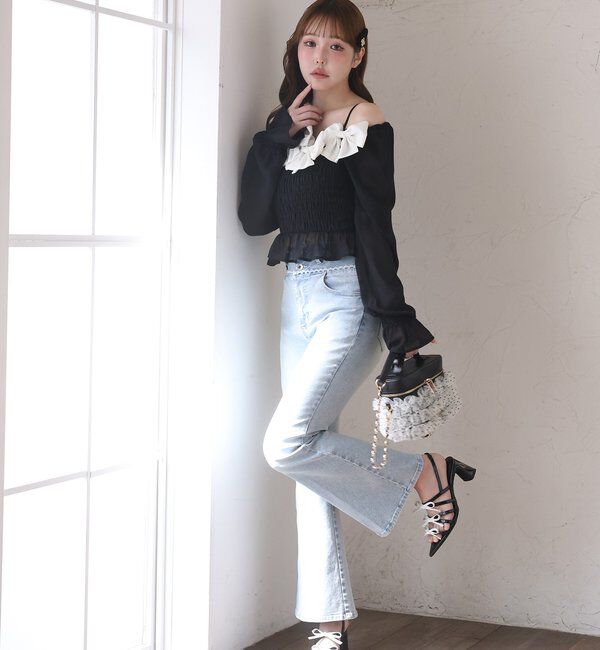  「シャーリングリボンブラウス」|シャツ・ブラウス|