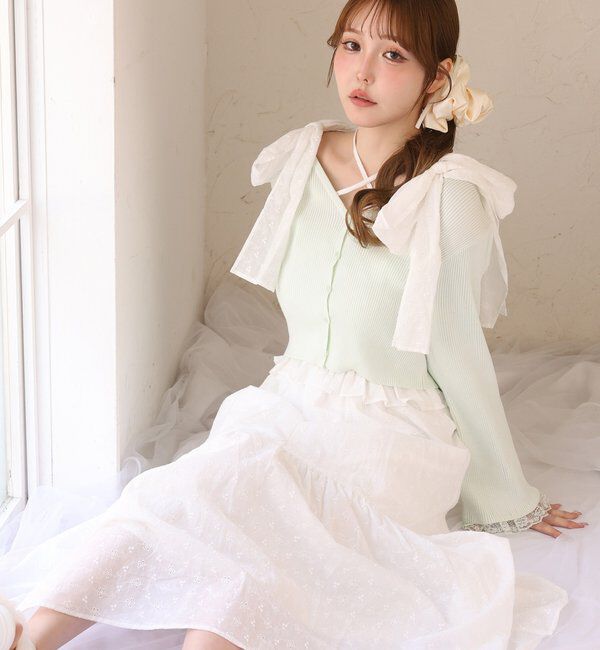  「袖レースカーディガン」|ニット・セーター|